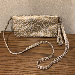 CoFi Leather; Crystal Crossbody White Gold Leopard